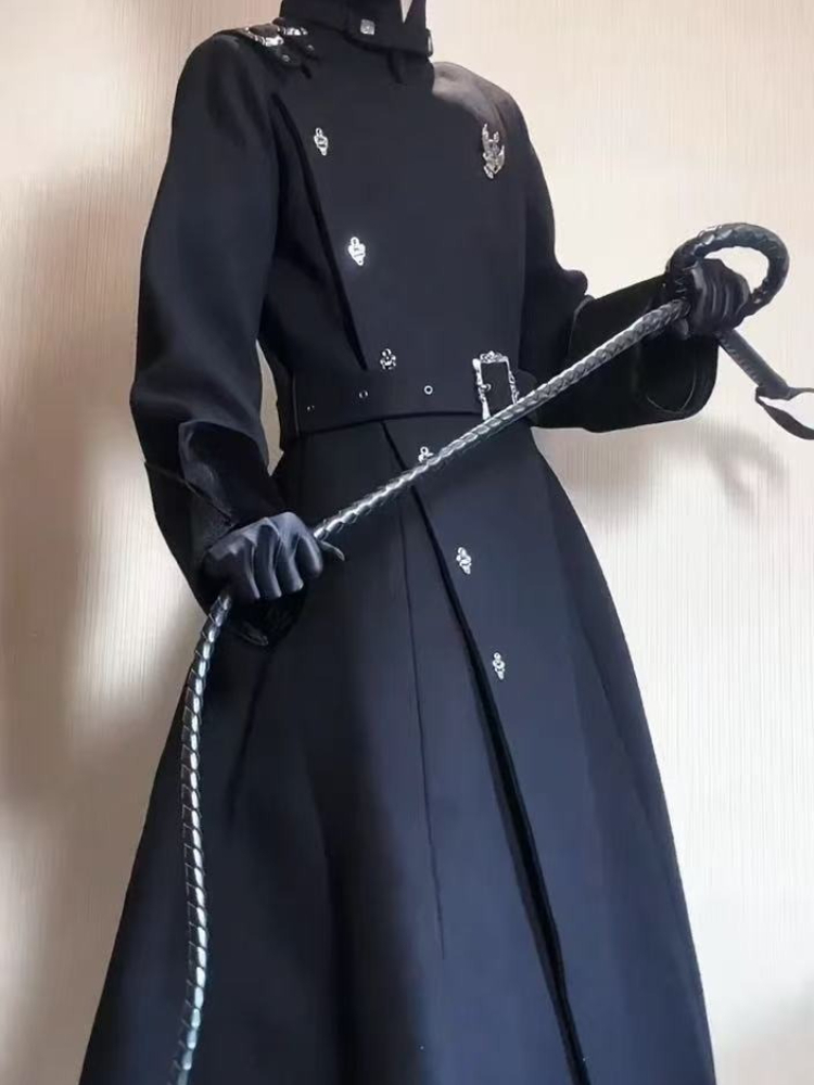 Wool Coat Peacoat - Jaket Wol Panjang Sedang Model Gothic