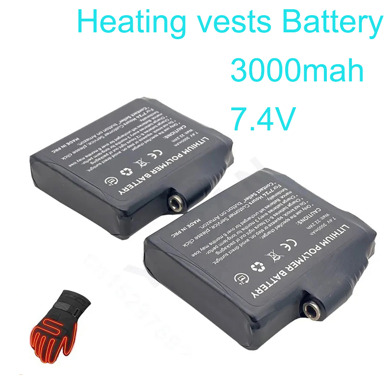 Heated Vest Battery - Baterai Glove 7.4V 3000mAh Baterai Lithium